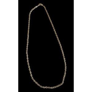 Vintage 14k GP Necklace White Stamped Rope Chain 22"